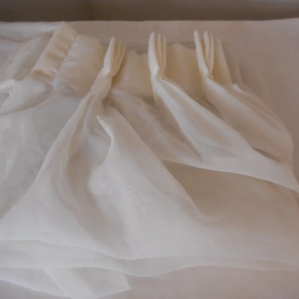 2 Vintage sheer pinch pleat curtains 26 x 69